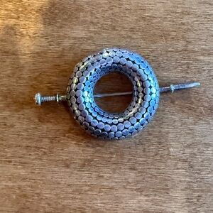 Silver Circular Brooch with Pin